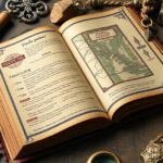 Kinyitott könyv gyűrűtársulásokkal kapcsolatos információkkal és térképpel.