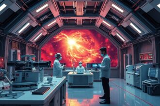 Asztrionika laboratórium űrkutatással foglalkozó szakemberekkel.