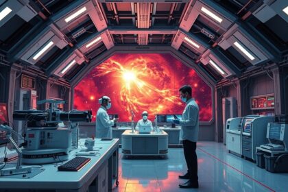 Asztrionika laboratórium űrkutatással foglalkozó szakemberekkel.