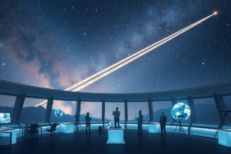 Asztrofizikai központ csillagászati kutatás közben