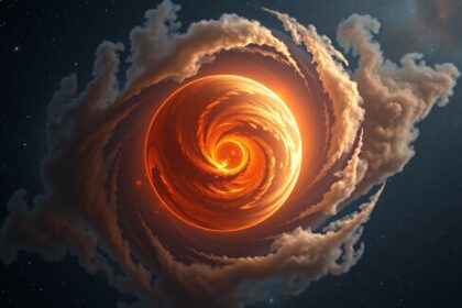 Digitális ábrázolás egy barna törpéről az Univerzumban.