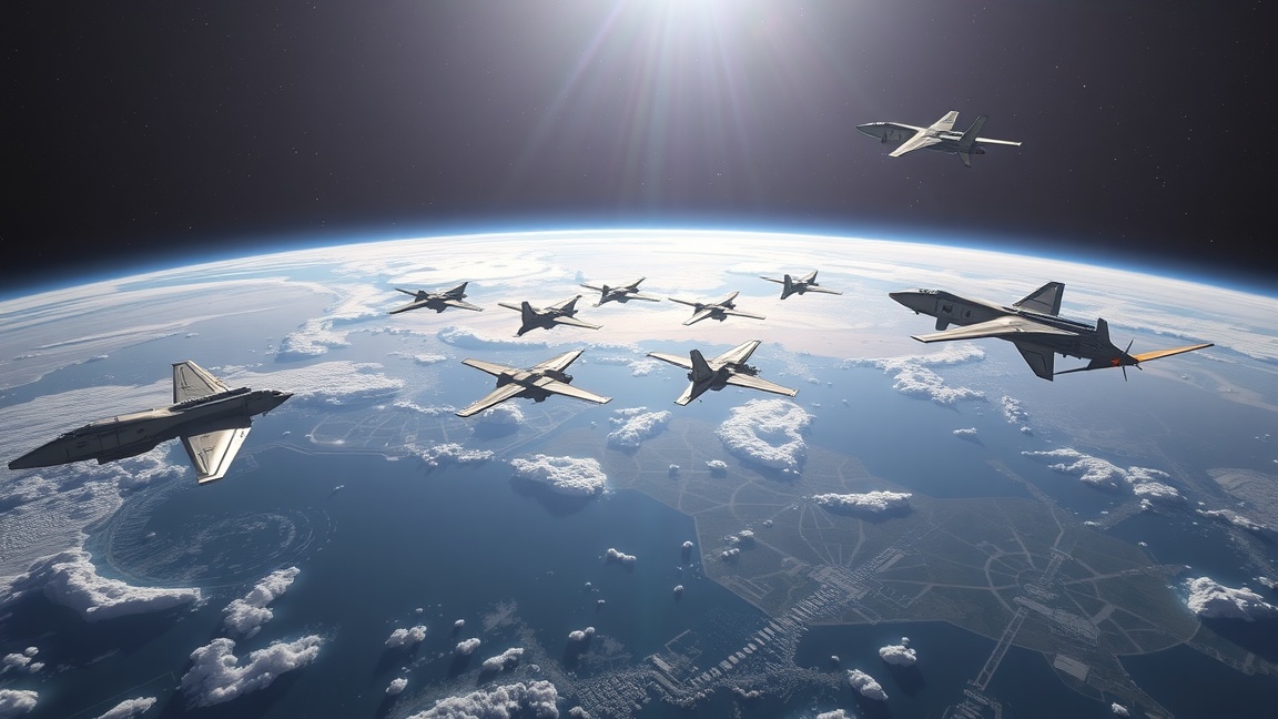 SpaceX űrhajók és űrhajósok az űrben, a Föld fölött.