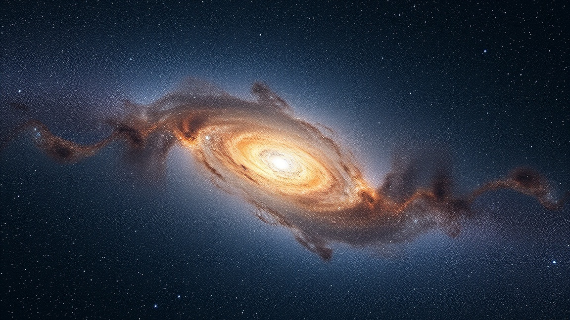 A Tejútrendszer spirális galaxisának látványos ábrázolása.