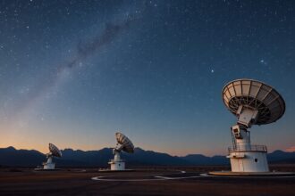 Rádiótávcsövek csillagászati megfigyeléshez az éjszakai égbolton