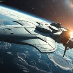 Űrhajó a Föld felett, a napfelkeltében