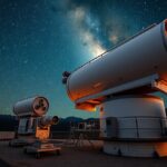 Keck távcső a csillagos égen, felkészülve az űrkutatás felfedezéseire.