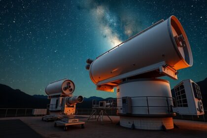 Keck távcső a csillagos égen, felkészülve az űrkutatás felfedezéseire.