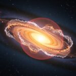 Kép egy aktív galaxismagról és kvazárokról, csillagászati táj.