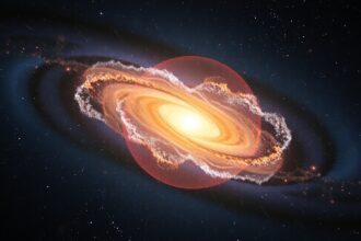 Kép egy aktív galaxismagról és kvazárokról, csillagászati táj.