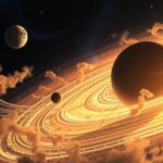 Digitális ábrázolás a Naprendszer keletkezéséről és bolygókról.