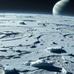 Larissza, a Neptunusz holdjának jégfedezete és felszíne.