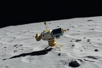 Luna 10, az első műhold a Hold körüli pályán, érintetlen holdfelszín.