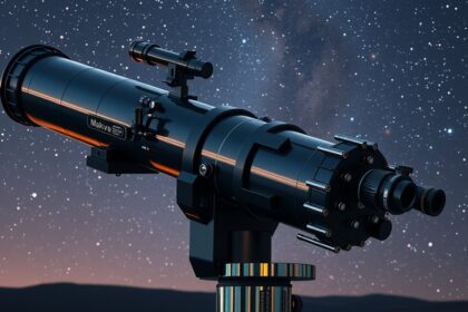 Makszutov távcső a csillagos ég alatt, kiváló képélességgel.