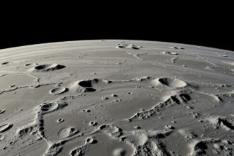 A Hold felszíne, kráterekkel és tömegkoncentrációkkal.