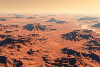 A Mars vörös felszíne és hegységei, a Vörös Bolygó felfedezése.