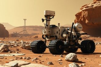 NASA Curiosity Rover exploring the Martian landscape