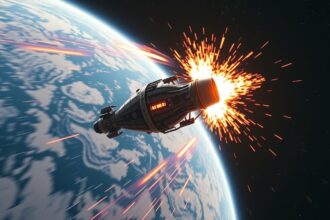Űrhajó felszállása a Föld gravitációjából való kilépéshez.