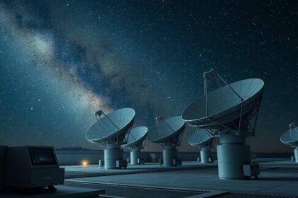 Mikrohullámú SETI: Rádiótávcsövek az űrben földönkívüli jelek keresésére.