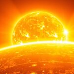 A Nap a légkör felett, a napállandó folyamatokat illusztráló kép.