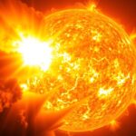 Napkitorés egy napkitörés képe, melytől zavarhatják a Föld elektromos rendszereit.