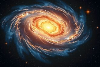 Kozmikus spirális galaxis, amely az univerzumban található