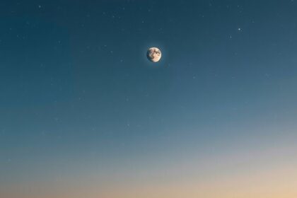 A Hold a csillagos égen naplemente után