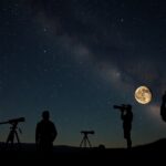 Csillagvadászok teleszkópokkal figyelik az égboltot és a Holdat