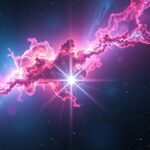 Színpompás csillagköd fényképe az univerzumban, részletes spektrum