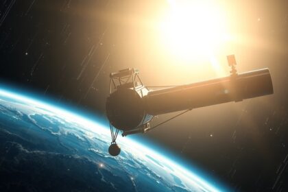 NuSTAR űrtávcső a Föld felett, röntgensugarakat tanulmányozva.