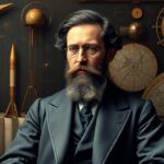 Hermann Oberth rakétatudós és űrkutatáselméleti alak portréja