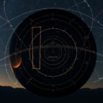 Horizontális koordináta-rendszer ábrázolása csillagászati háttérrel.