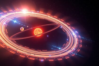 A Naprendszer határát ábrázoló grafika, heliopauza és csillagközi anyag