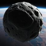 Pallas kisbolygó az űrben, a Föld háttérből látható