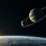 Pályaháborgás jelensége a bolygók és a Föld látképével