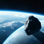 Veszélyes aszteroida a Föld közelében, az űrben