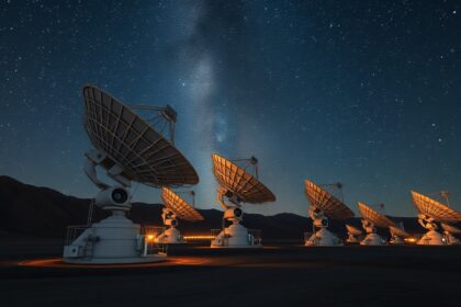 Rádióteleszkópok az éjszakai égbolton