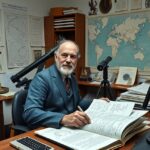 Riess Ádám Guy tudós laboratóriumában, kutatás közben.