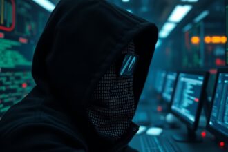 A sötét kódok és informatikai kiberbiztonság ábrázolása