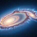 Színes spirálgalaxisok az Univerzumban, csillagokkal és gázfelhőkkel.