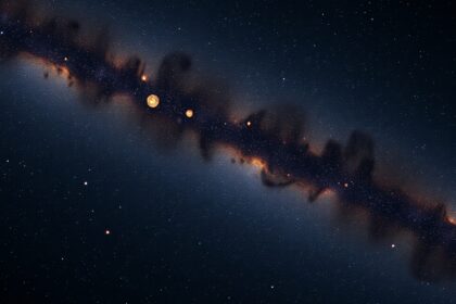 Csillagok és galaxisok látványos képe az asztronómiában.