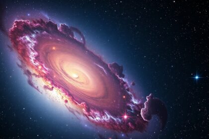 Kép egy fantasztikus galaxisról az űrben