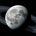 Tethys, a Szaturnusz jeges holdja a bolygó gyűrűjei között