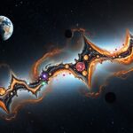 Színes galaxis és planéták illusztráció