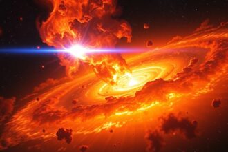 UV Ceti típusú csillag kitörése a kozmoszban