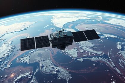 Infravörös csillagászati műhold az űrben, a Föld felett