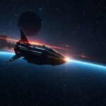 Űrhajó a világűrben, csillagok között