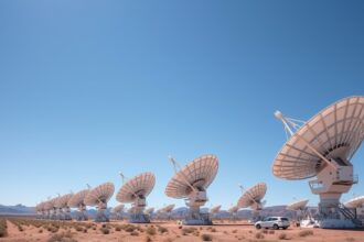 A Very Large Array rádiótávcső antennái a nappaliban