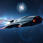Űrhajó a csillagközi térben intergalaktikus utazás során