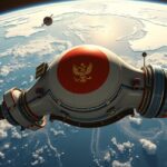 Szovjet űrhajó a Föld felett az Interkozmosz program keretében.