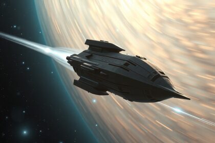 Űrhajó utazik az intersztelláris szélben